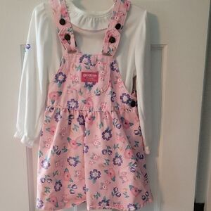 OshKosh B'gosh Pink Floral Dress with White Top